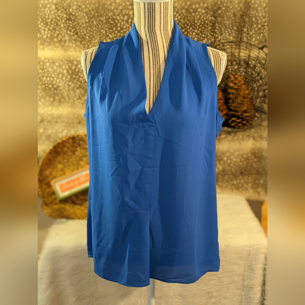 Rose & Olive Royal blue sleeveless blouse